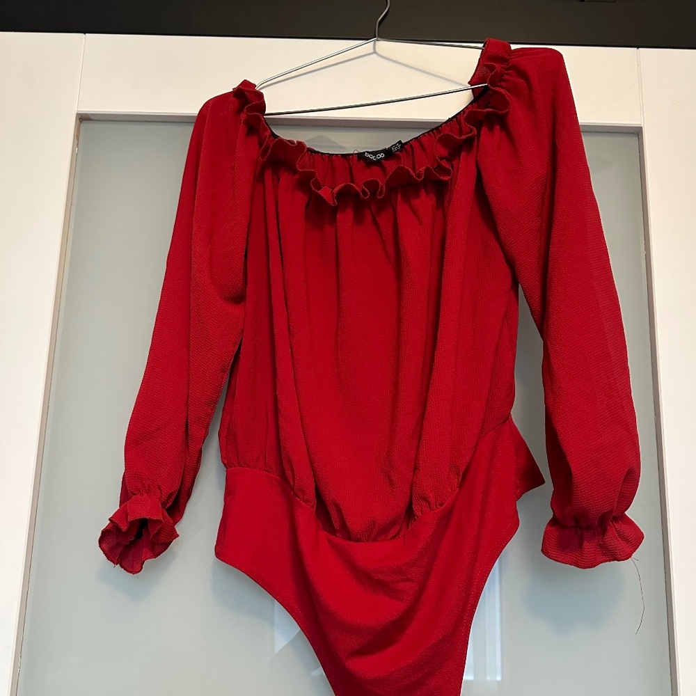 Off the Shoulder Ruffle Bodysuit